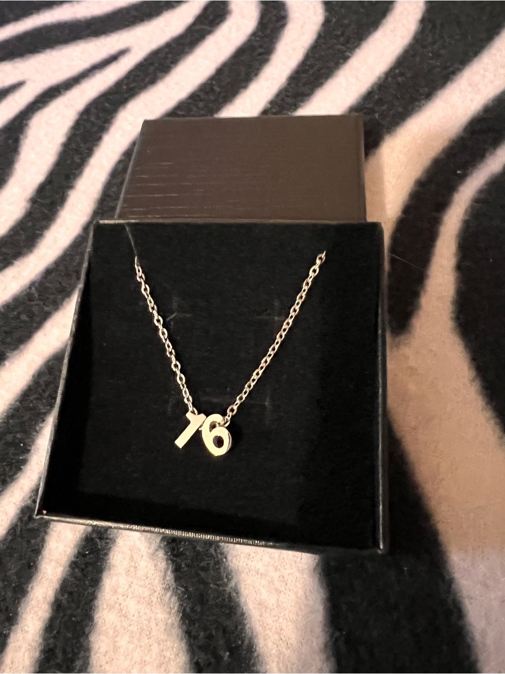 Stainless steel '16' Number Pendant Necklace - Jewelry